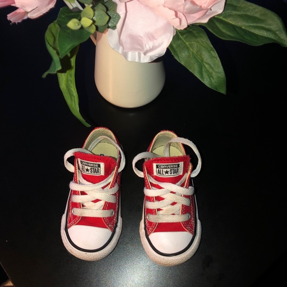 Red All Star Converse Kids Shoes - Picture 2 of 5